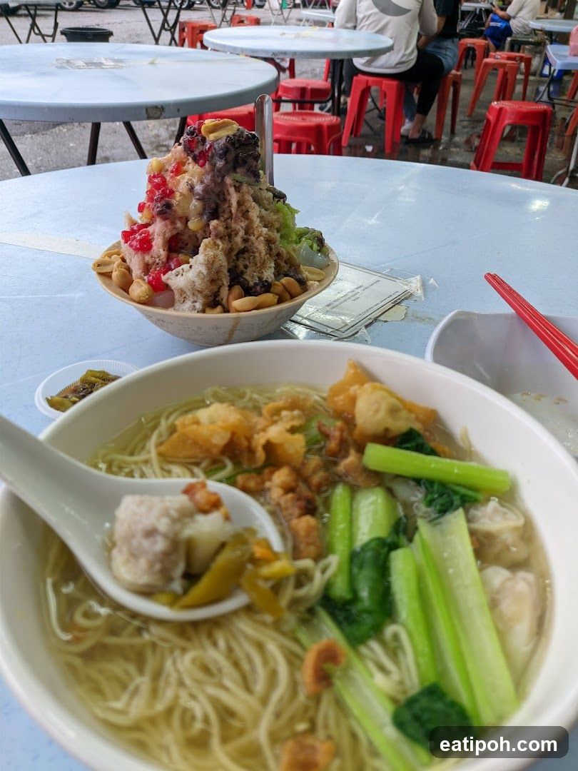 Food at outdoor seating area