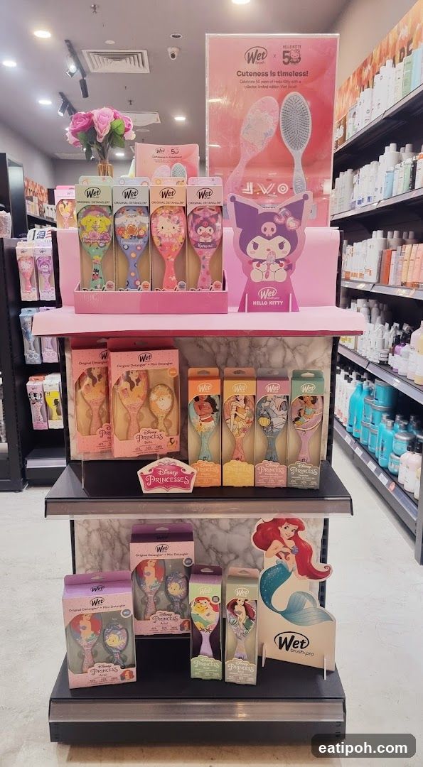 Wet brand hairbrush display