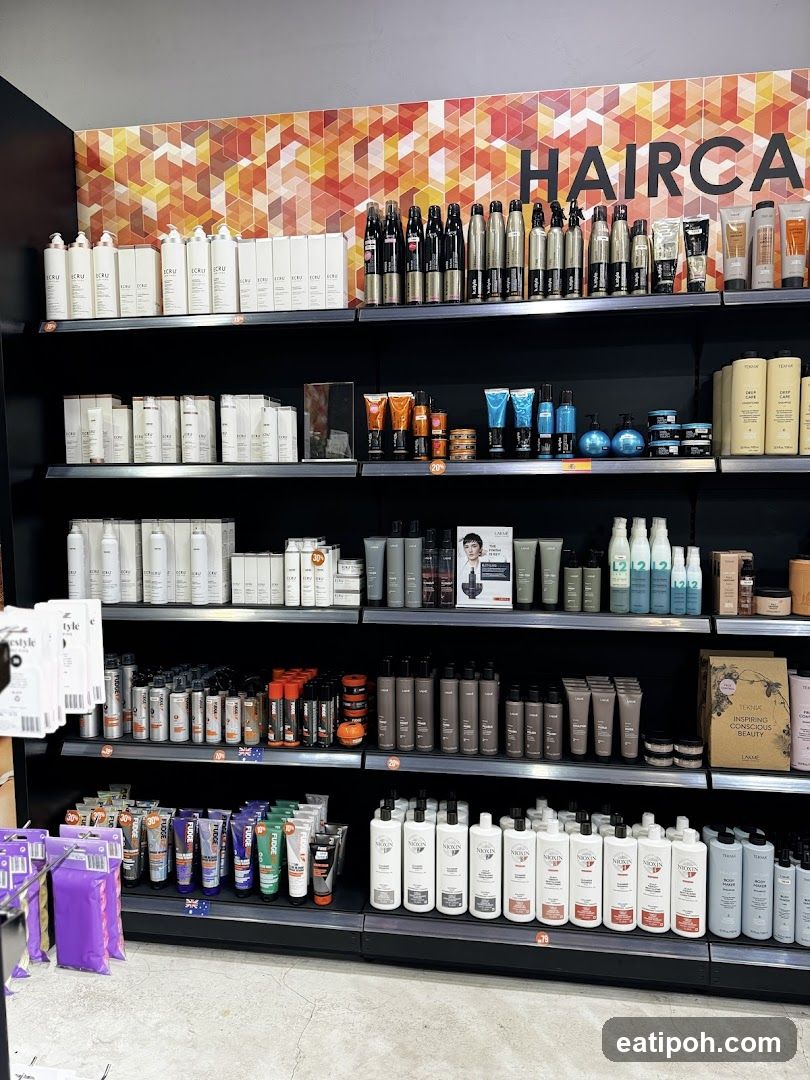 Haircare Section in Retail Store