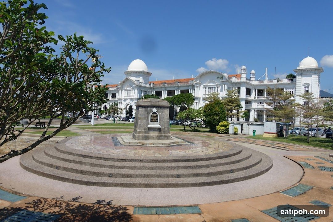 Public Square with Monument and Colonial Building