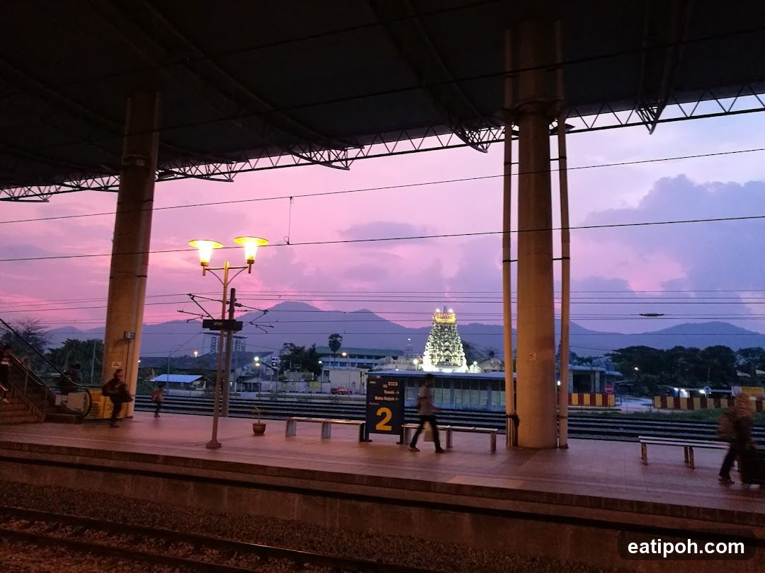 Train Station Platform at Sunset