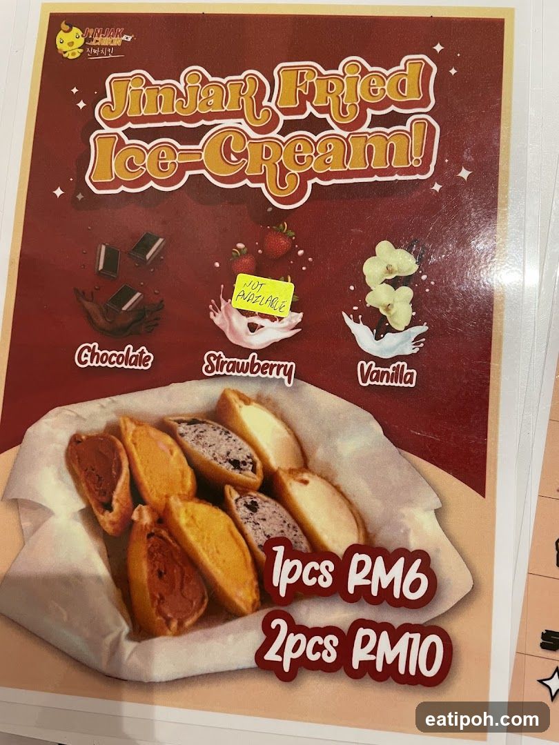 Jinjar Fried Ice-Cream advertisement