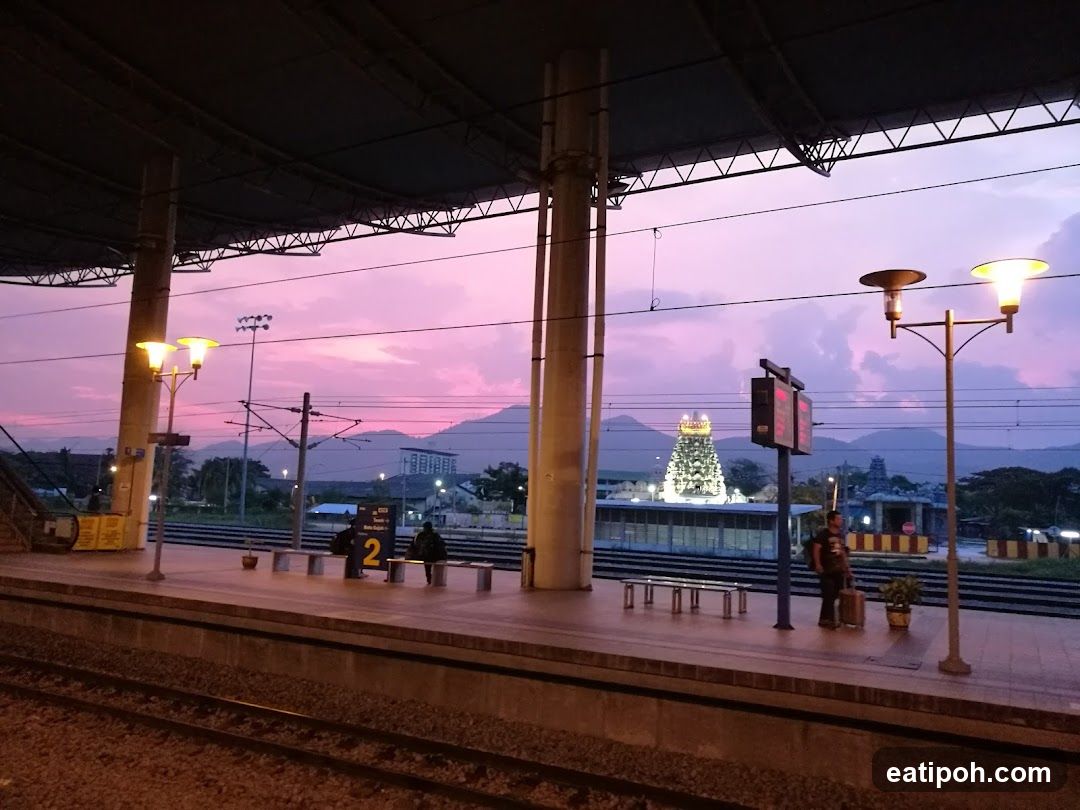 Train Station Platform at Dusk