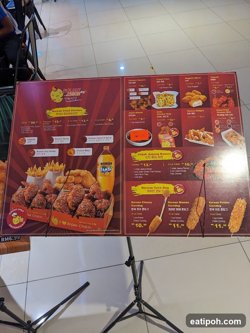 Jinjak Chikin Menu Board