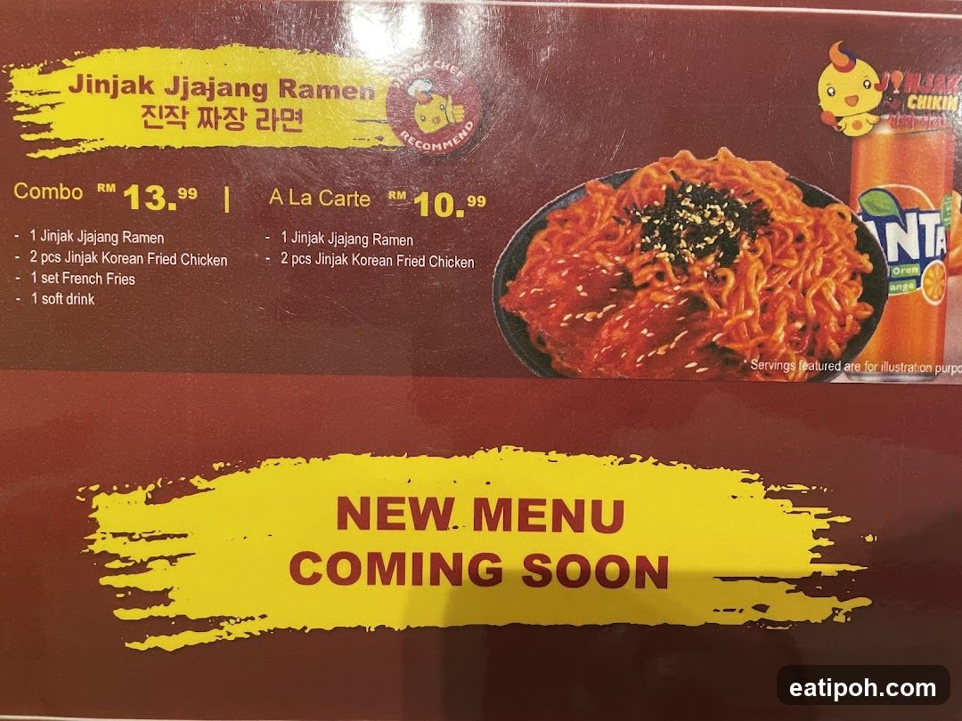 Jinjak Jjajang Ramen Menu