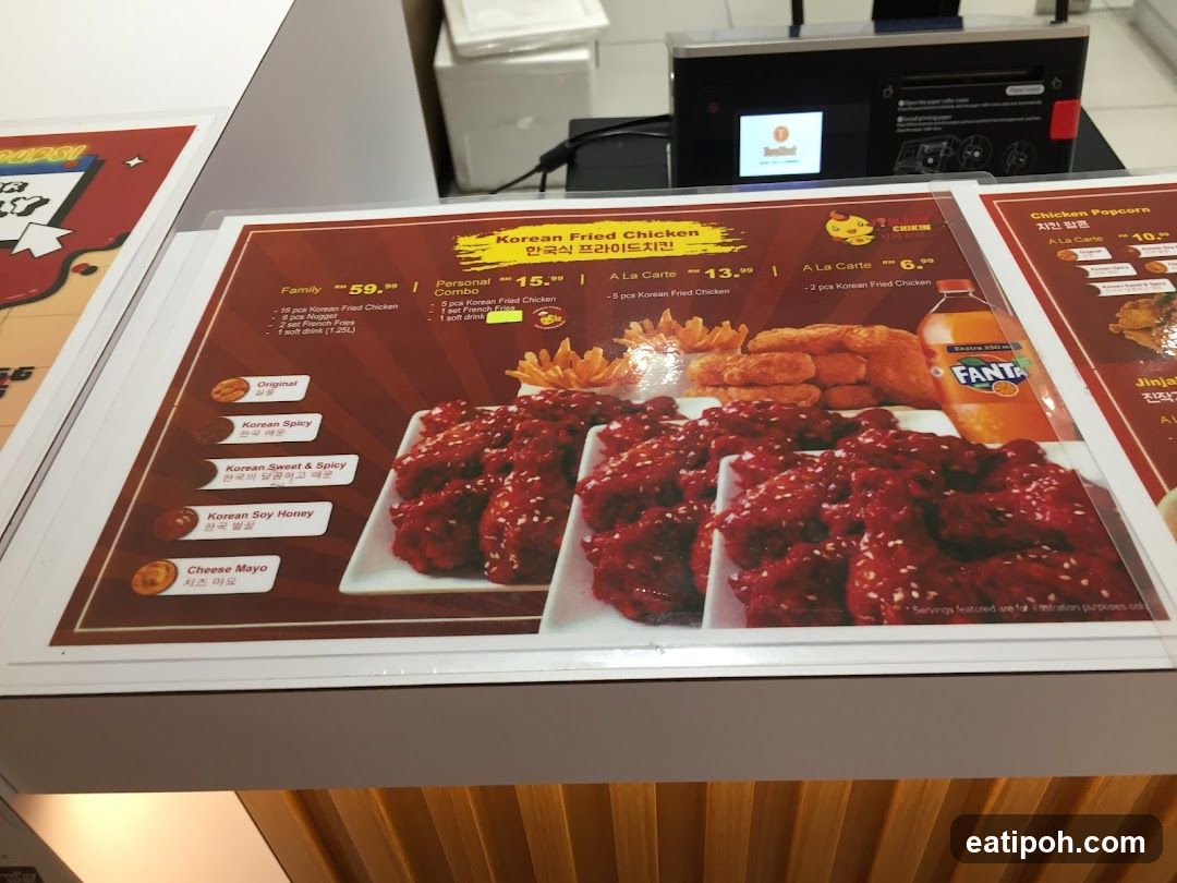 Korean Fried Chicken Menu