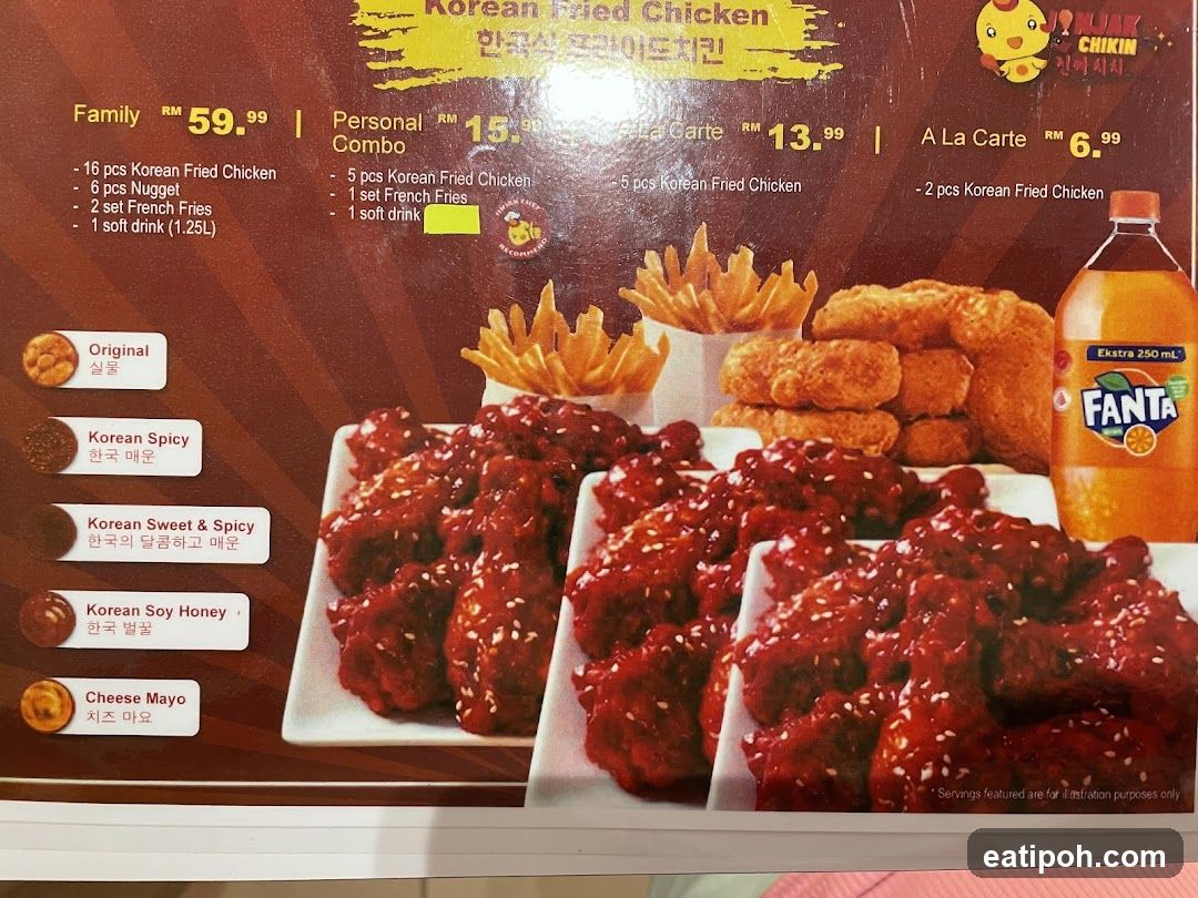 Korean Fried Chicken Menu