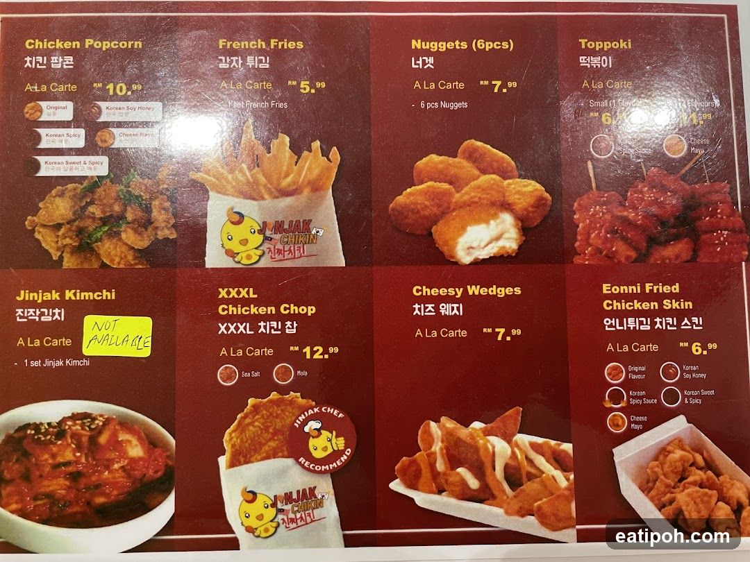 Jinjak Chicken Menu