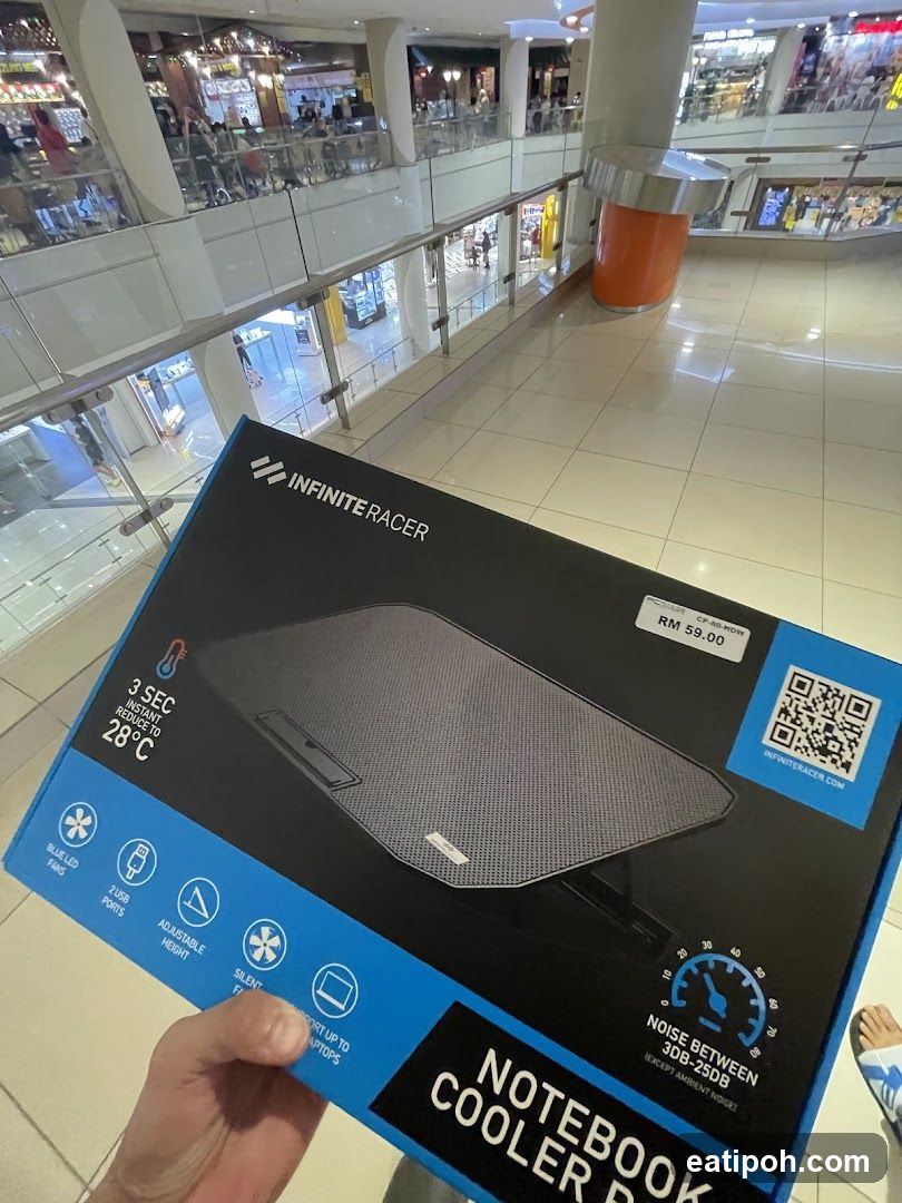 Notebook Cooler Box in Mall Interior