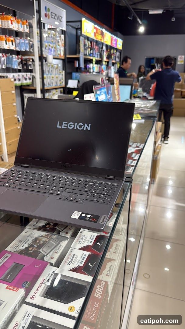 Laptop Display in Electronics Store
