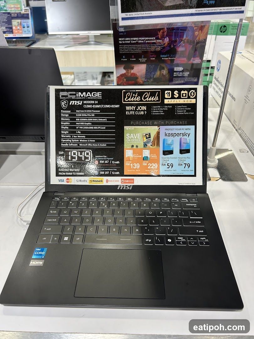 MSI Laptop Display in Store