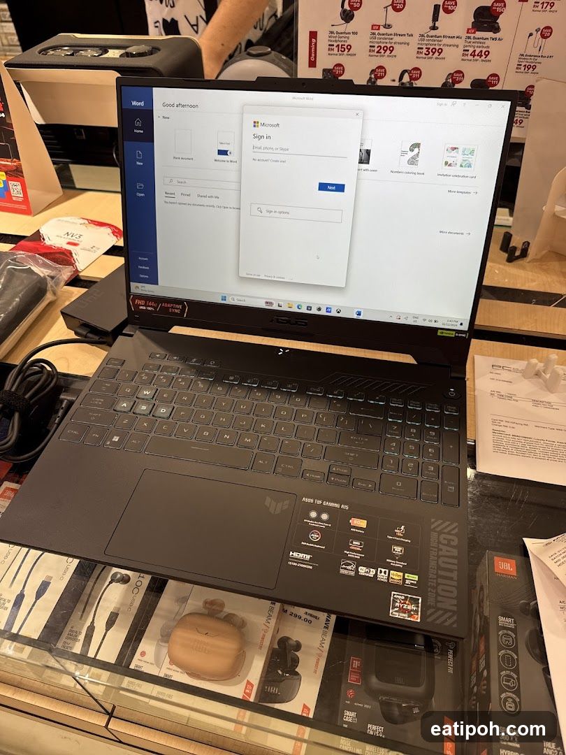 Laptop Display in Store