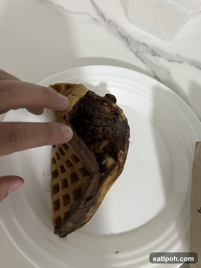 Waffle dessert on plate