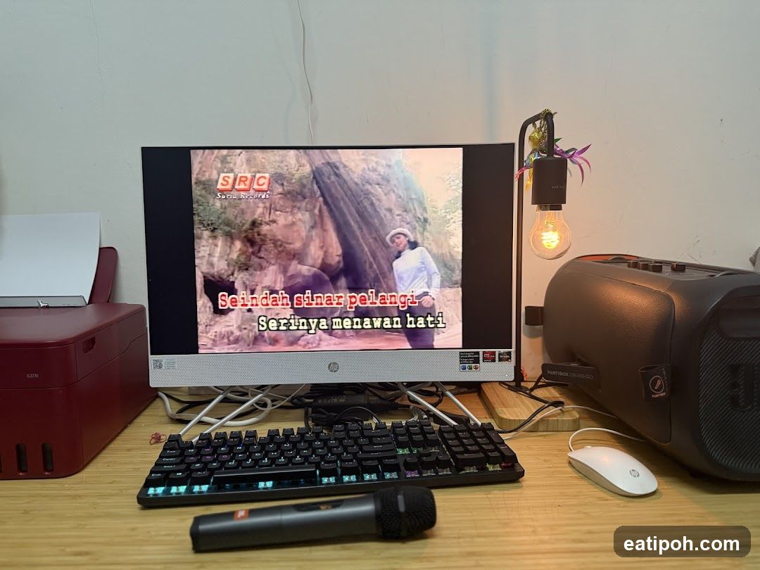 Desk Setup with Computer Monitor