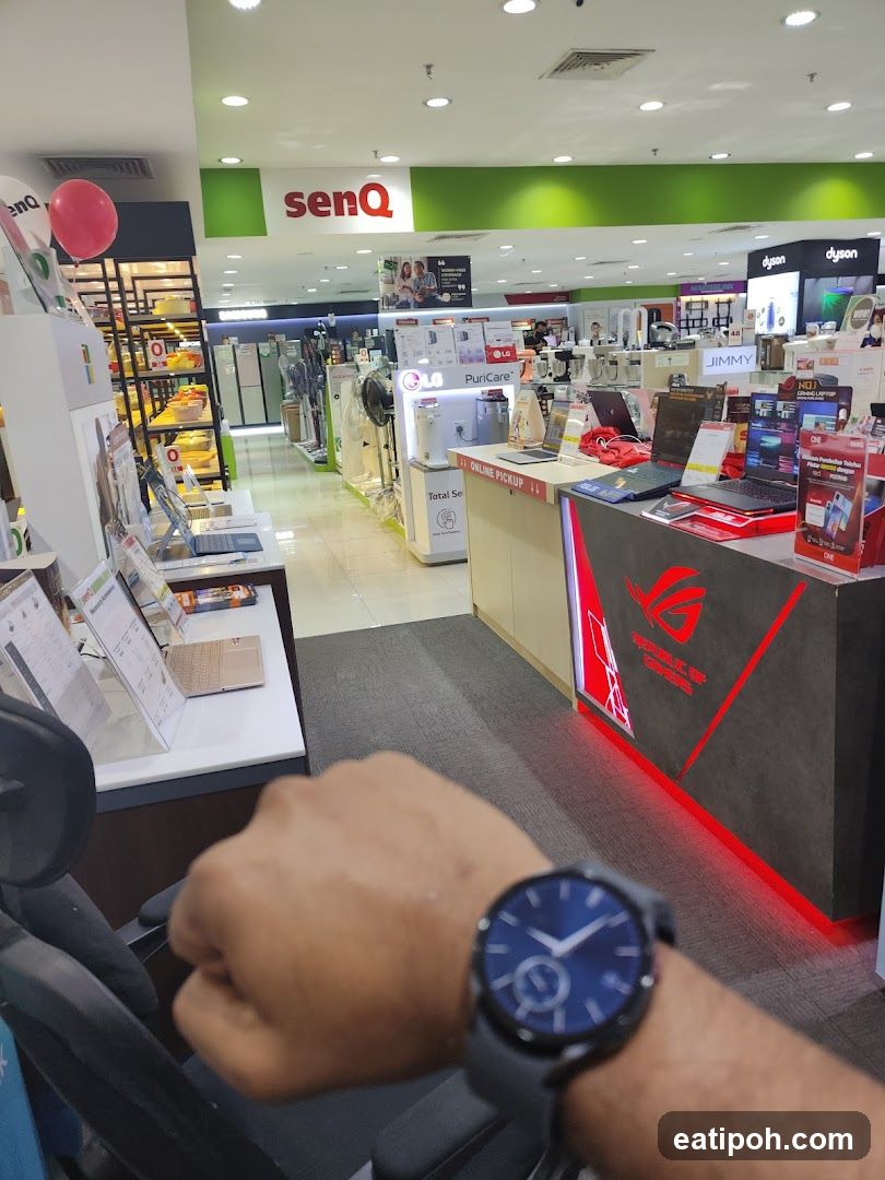 Interior of electronics store