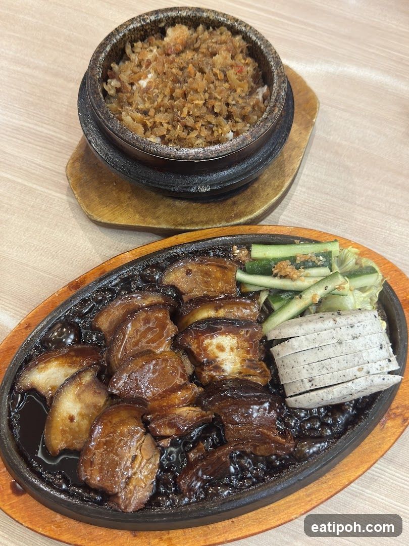 Food served on wooden table