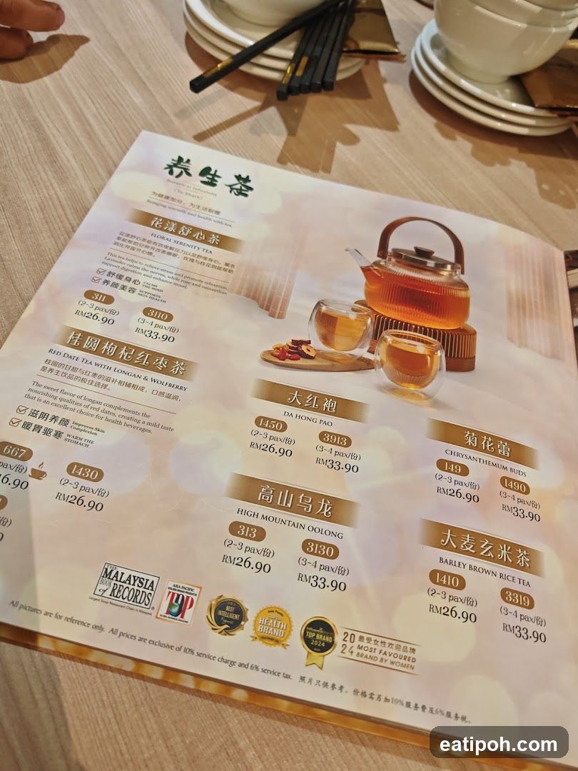 Tea Menu