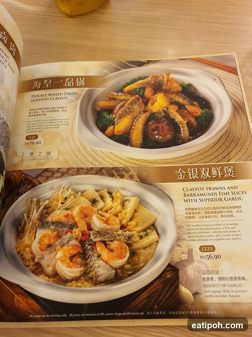 Claypot Selection Menu