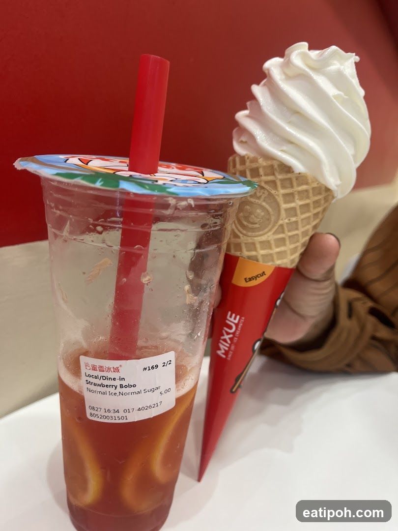 Dine-in beverage and ice cream