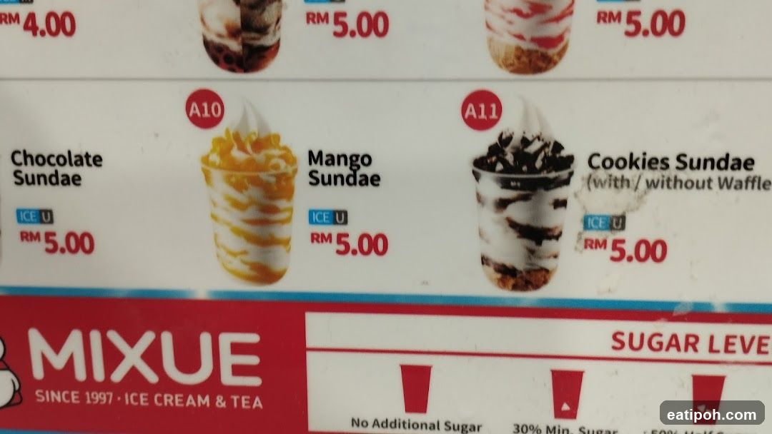 Mixue Ice Cream & Tea Menu