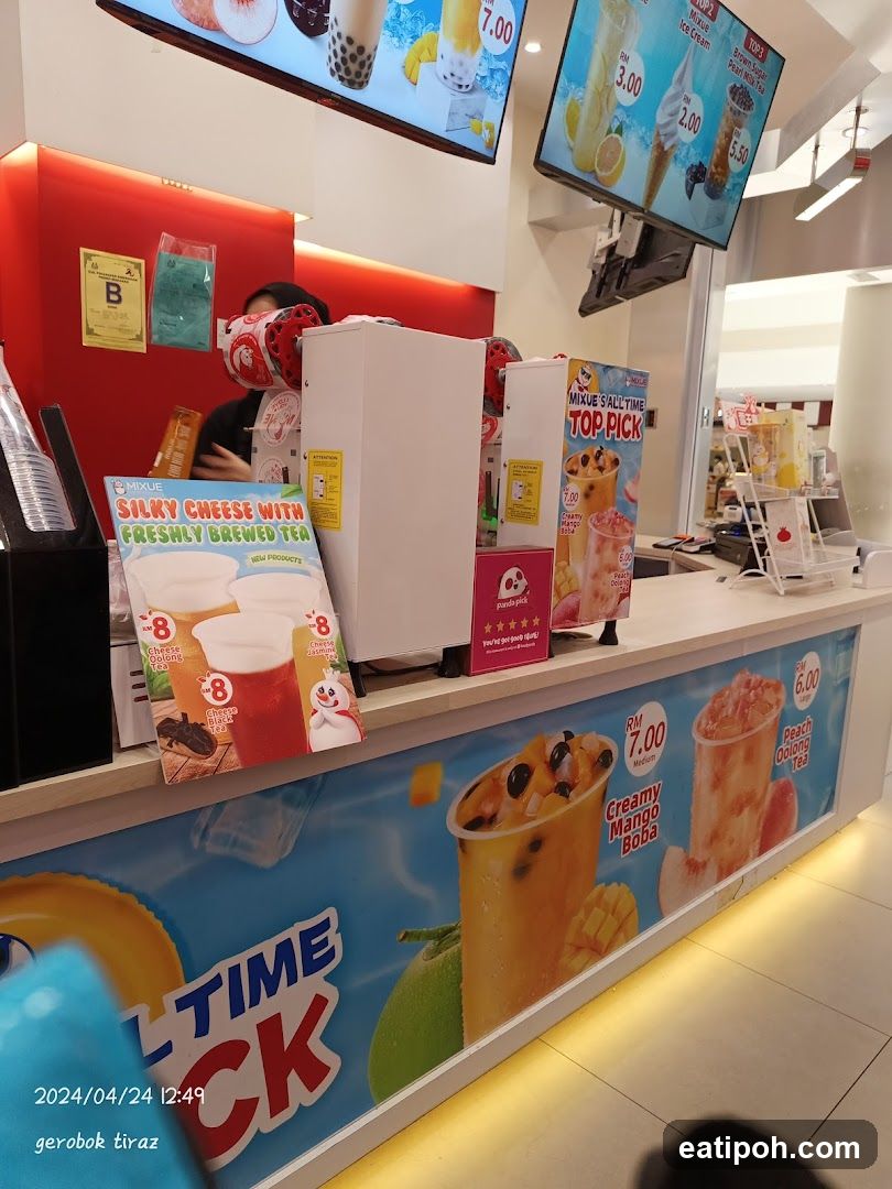 Boba tea counter interior