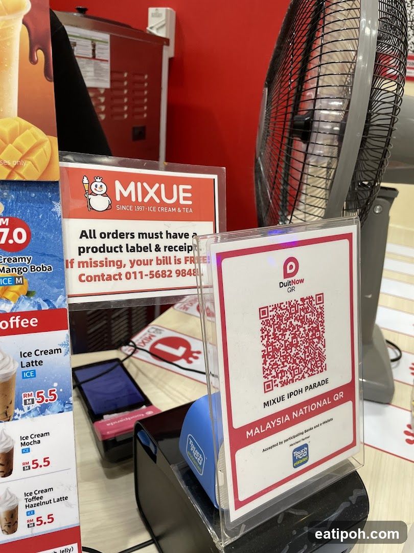 Mixue IpoH Parade QR Payment Station