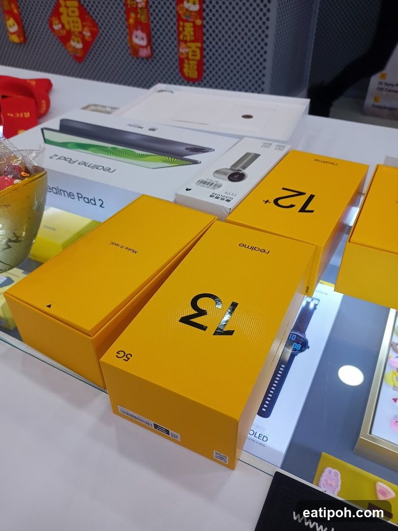 Retail Display of Realme Products