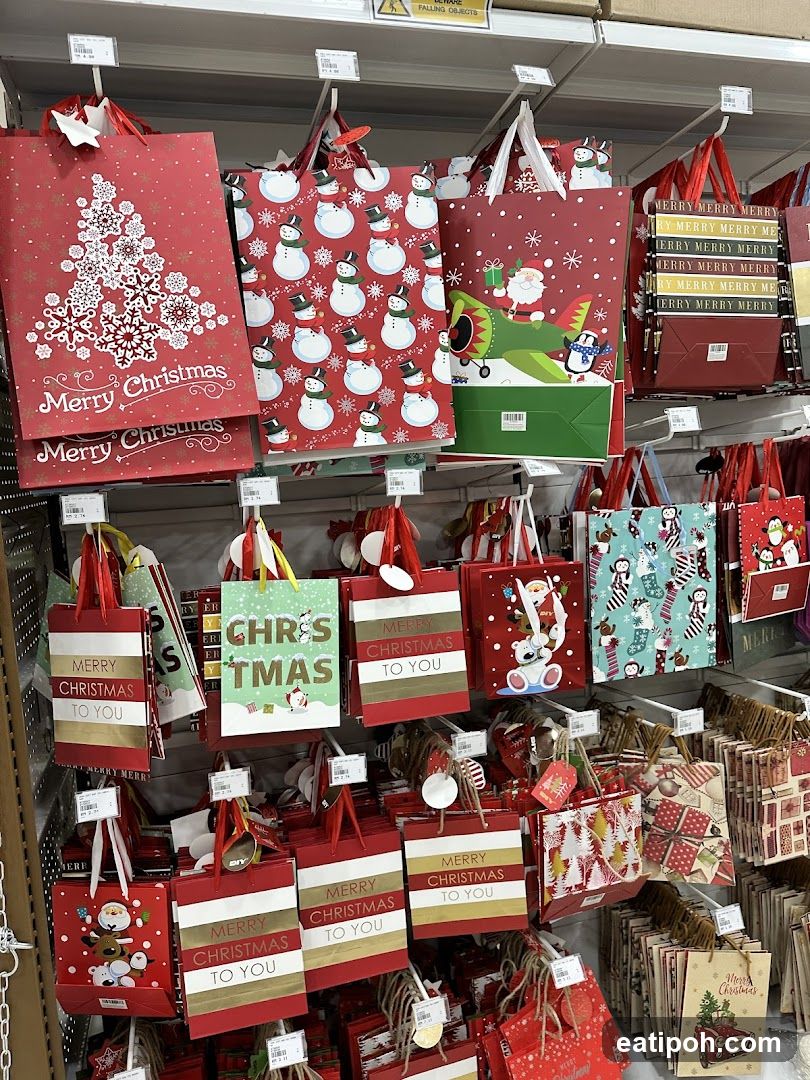 Christmas gift bags display