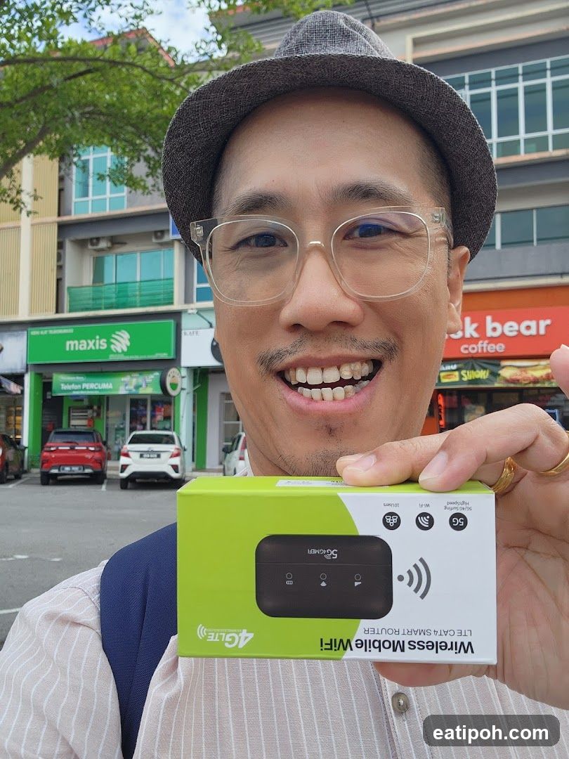 Man holding product box on street