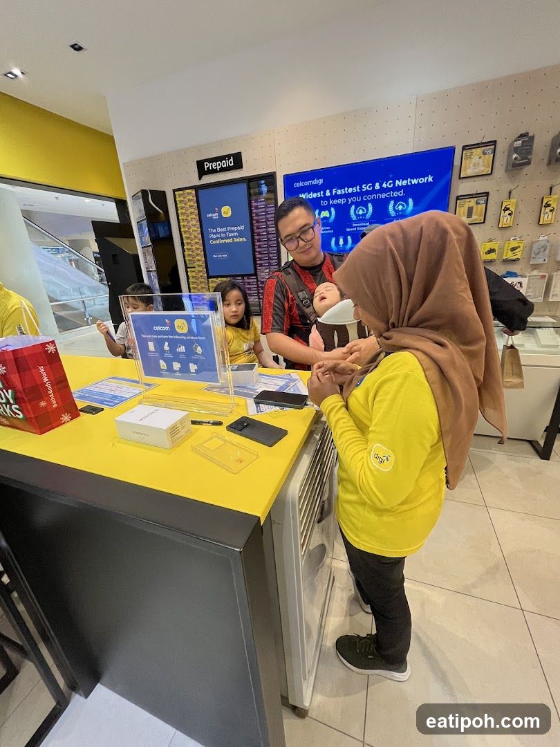 Inside a telecom store