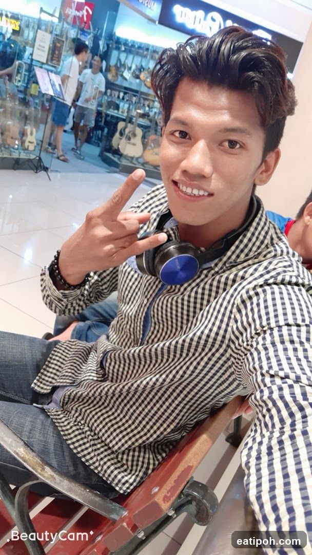 Selfie in shopping mall interior