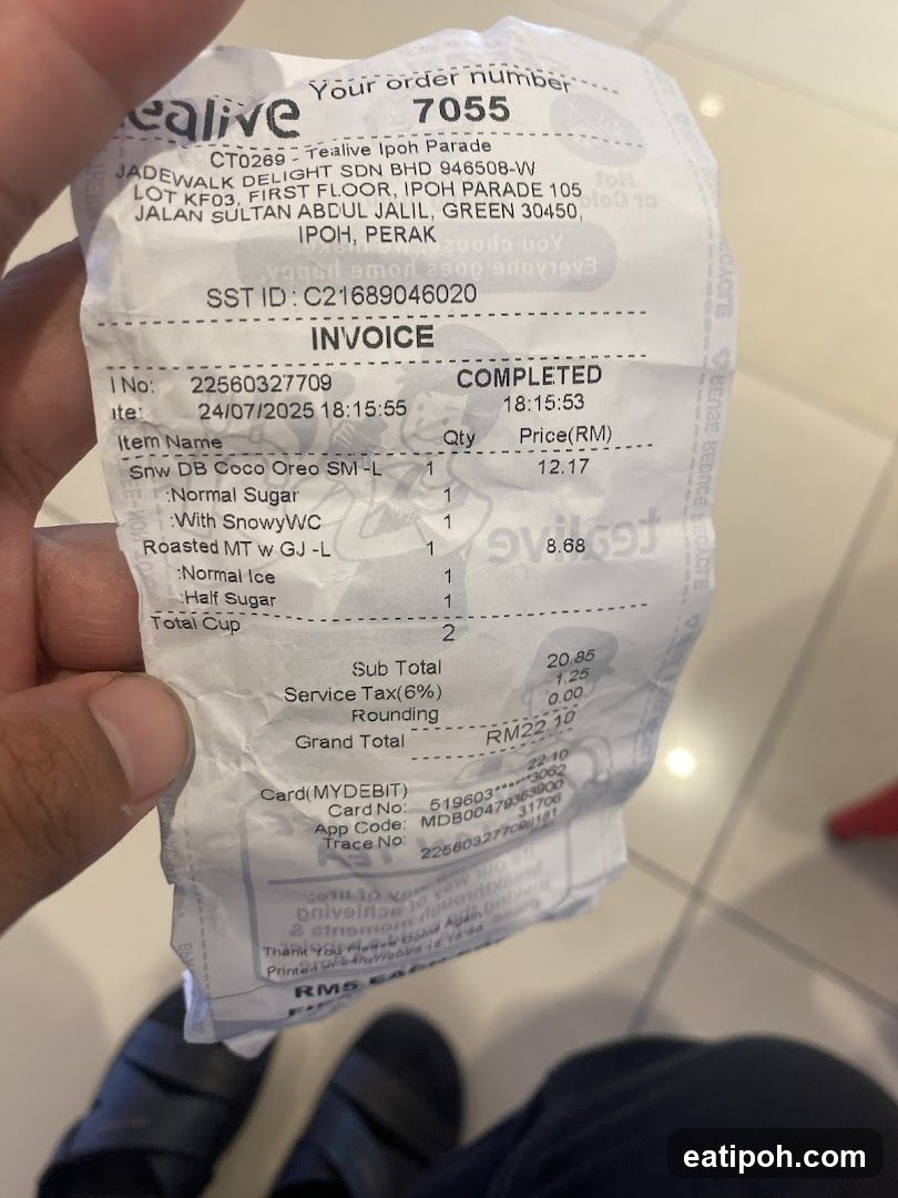 Tealive Receipt