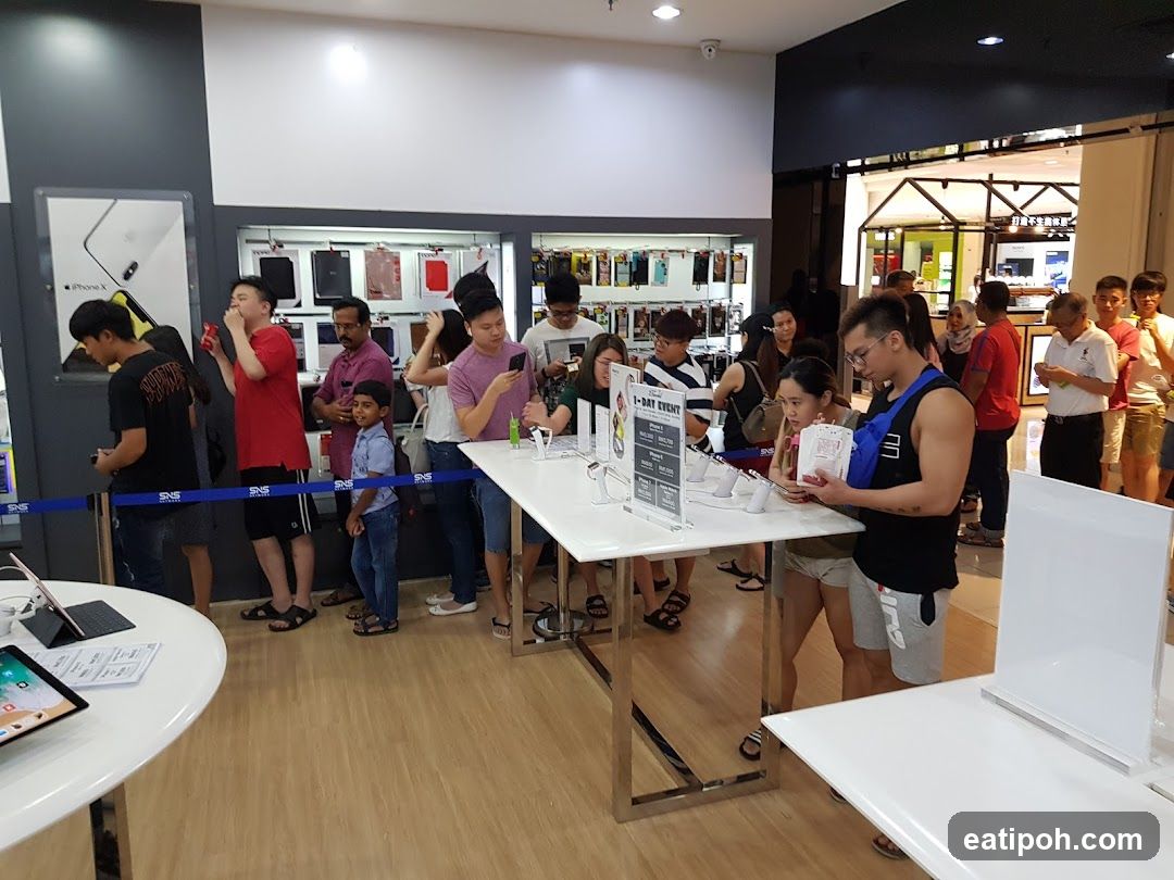 Interior of electronics store