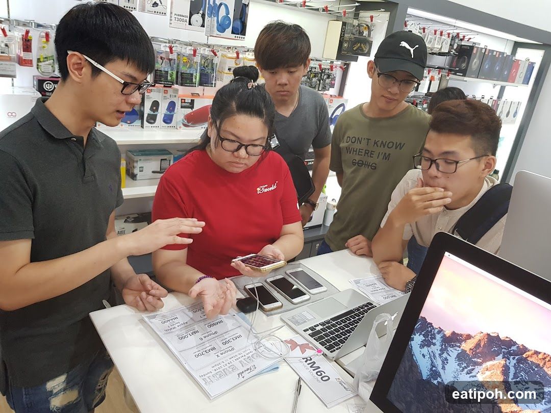 Group in electronics store