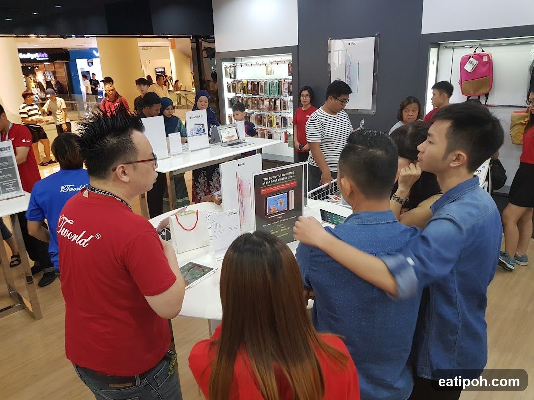 Store Interior with Customers and Staff