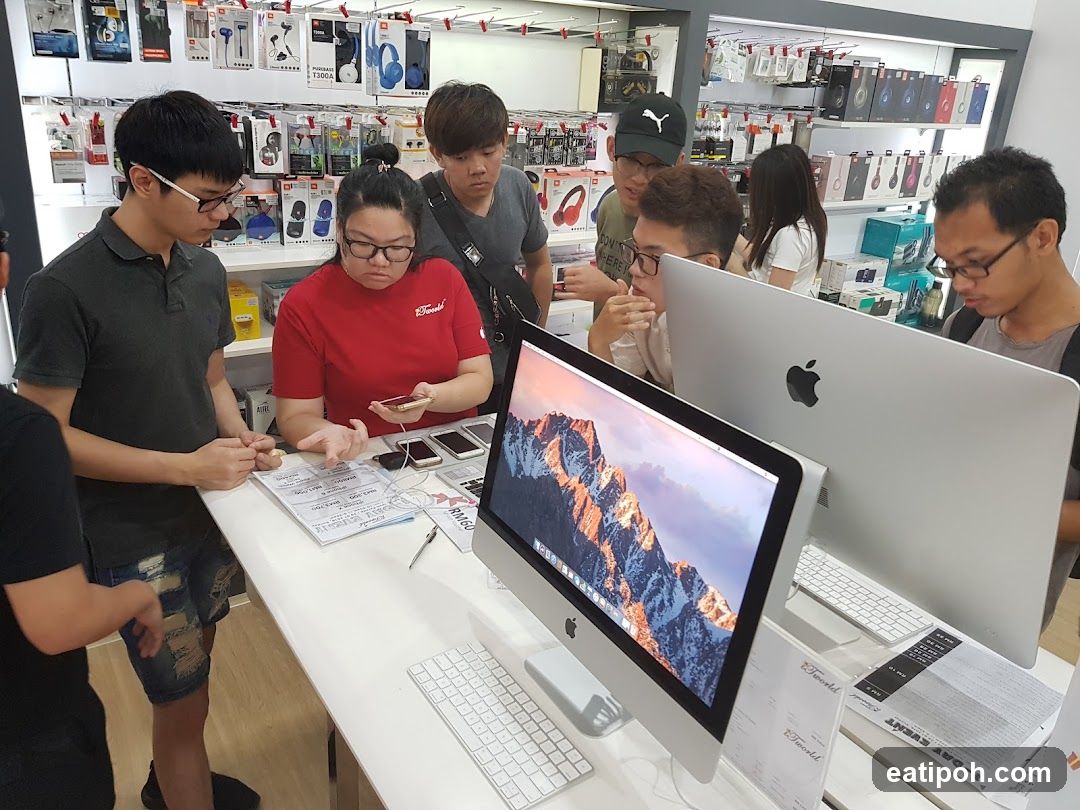 Group in electronics store