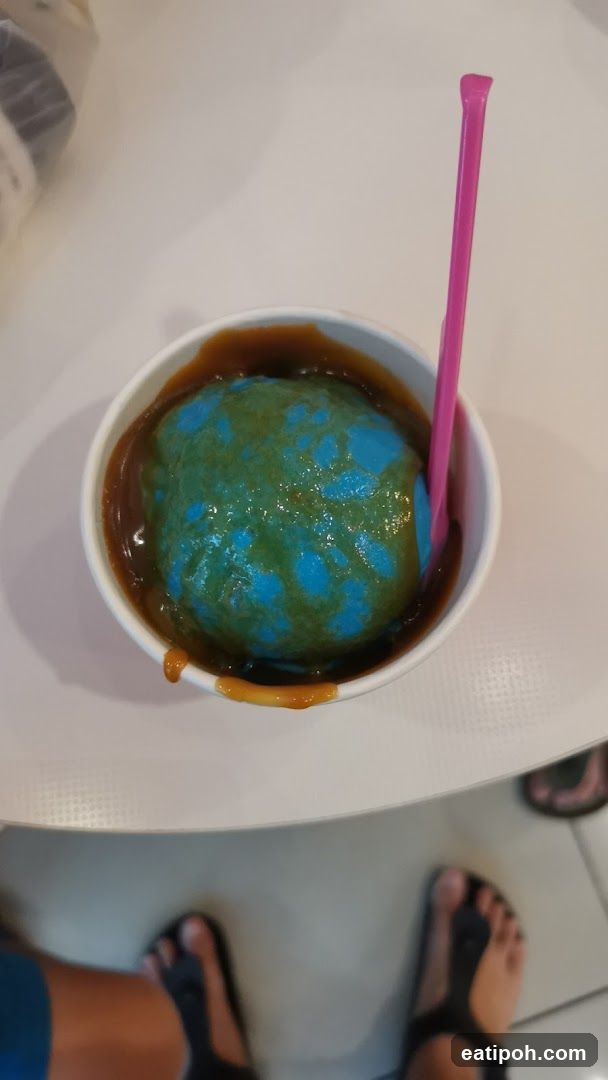 Ice cream dessert with sauce
