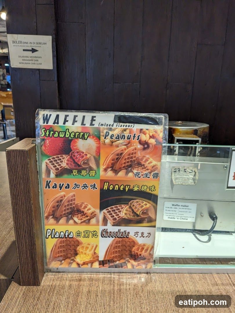 Waffle Flavor Menu Display