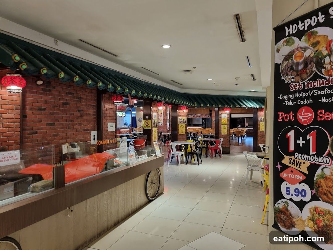 Restaurant Interior with Promotional Signage
