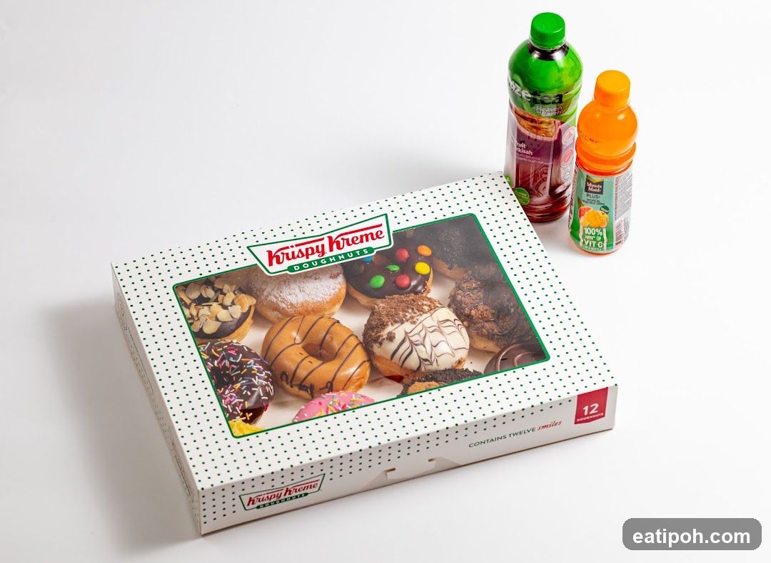 Krispy Kreme Doughnuts Box with Beverages