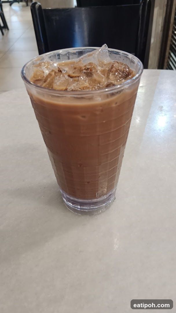Iced beverage in a glass