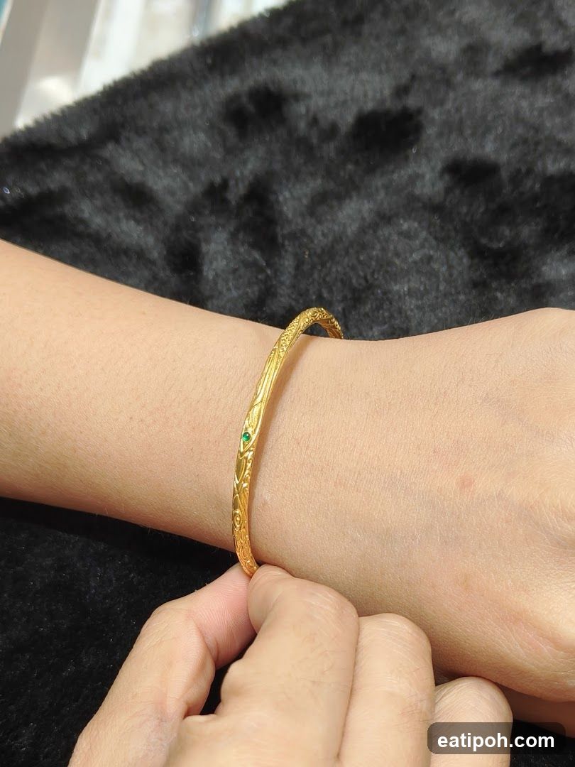 Gold Bracelet on Wrist