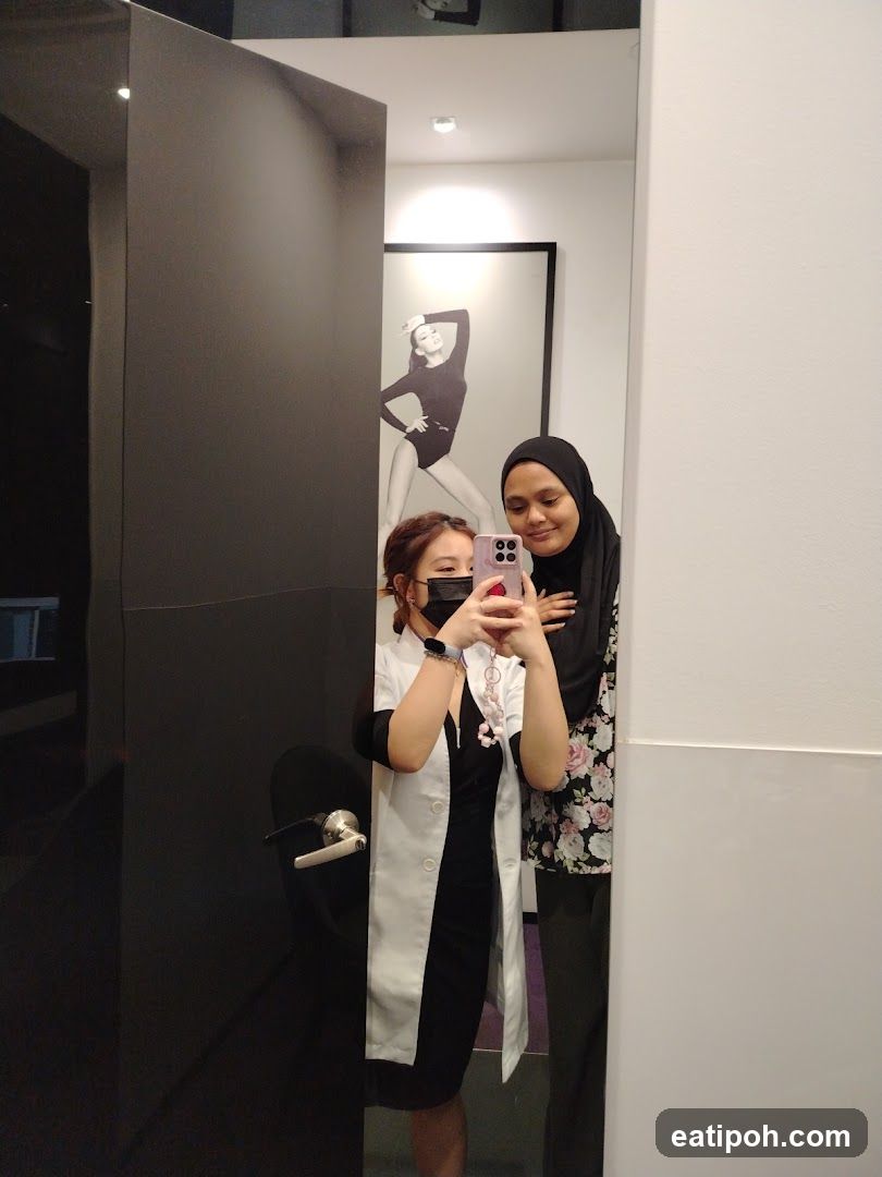 Interior mirror selfie