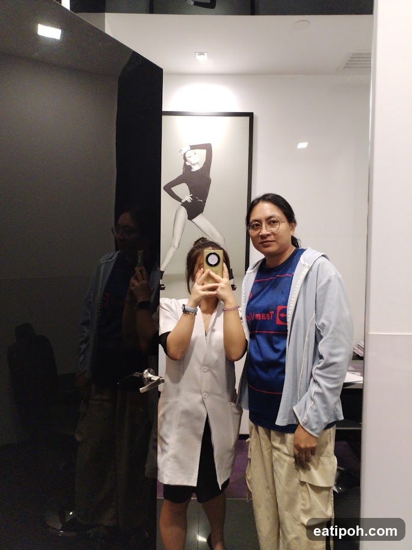 Interior mirror selfie