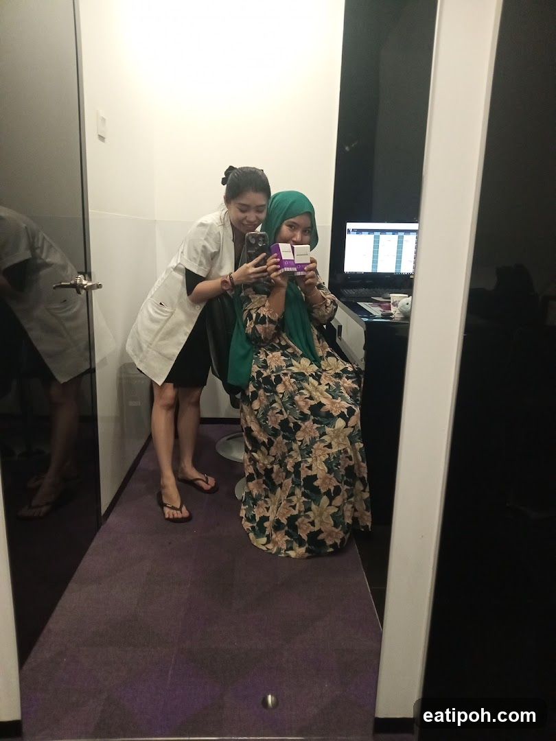 Interior mirror selfie