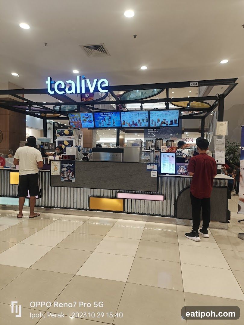 Tealive counter inside shopping mall