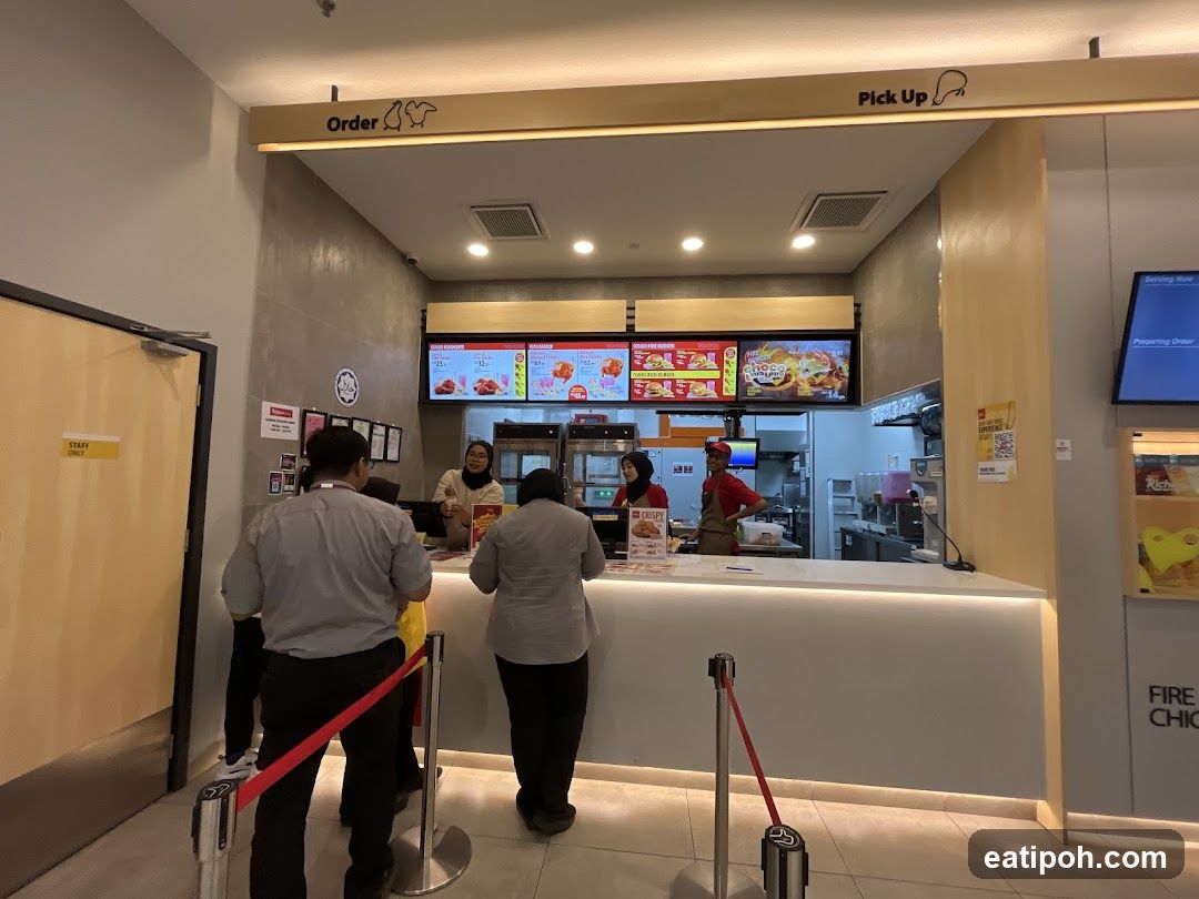 Restaurant interior pickup counter