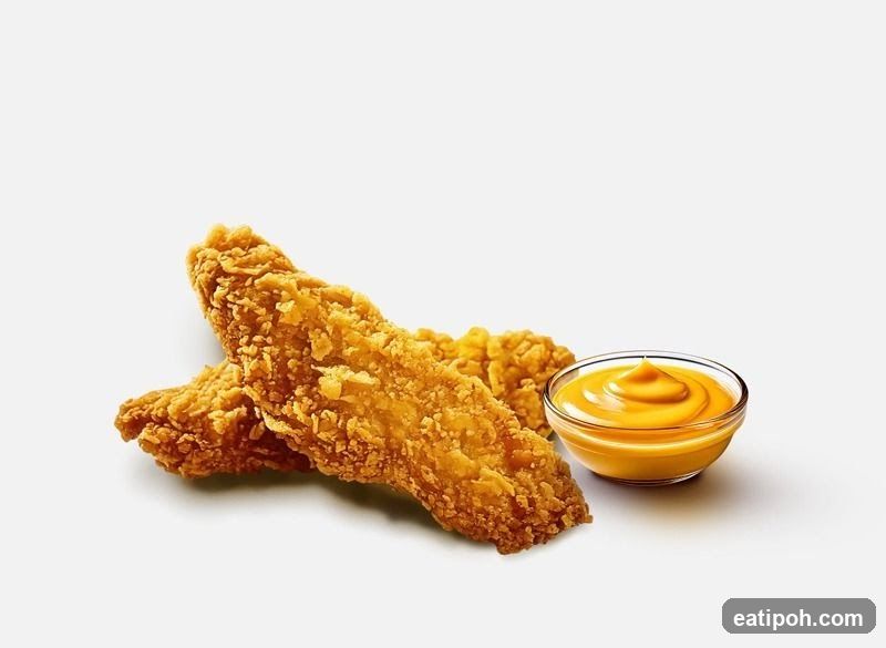 Crispy Chicken Strips with Cheese Dip