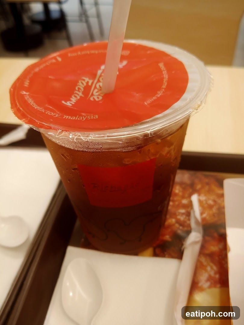 Iced beverage at a restaurant