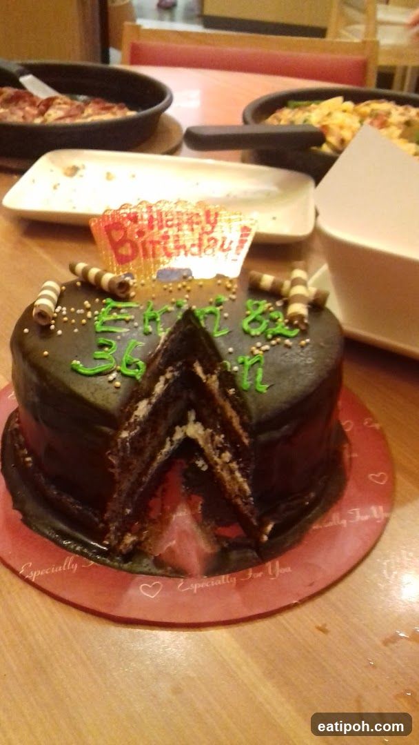 Birthday Cake at Restaurant Table